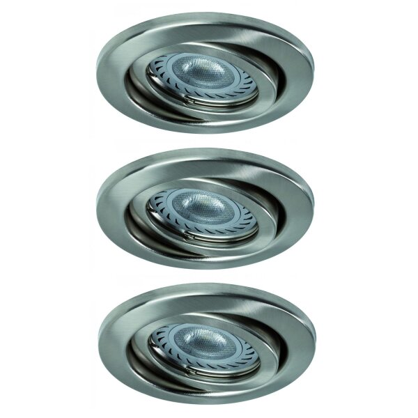 3er Set einbaueleuchten inkl. LED Leuchtmittel GU10 schwenkbar 51mm 3x3,5W - ergibt 3x20W licht