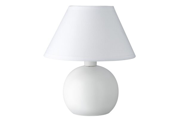 Nice Price Table&Desk Schirm Tischleuchte max.1x40W E14 Weiß 230V Stoff/Keramik