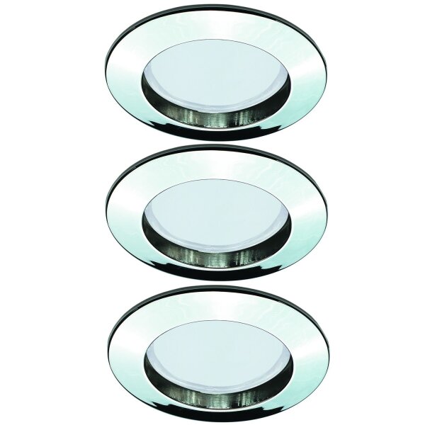 Paulmann Premium Einbauleuchten Set starr Sparlampe 3x11W 230V GU10 51mm Chrom/Alu Zink