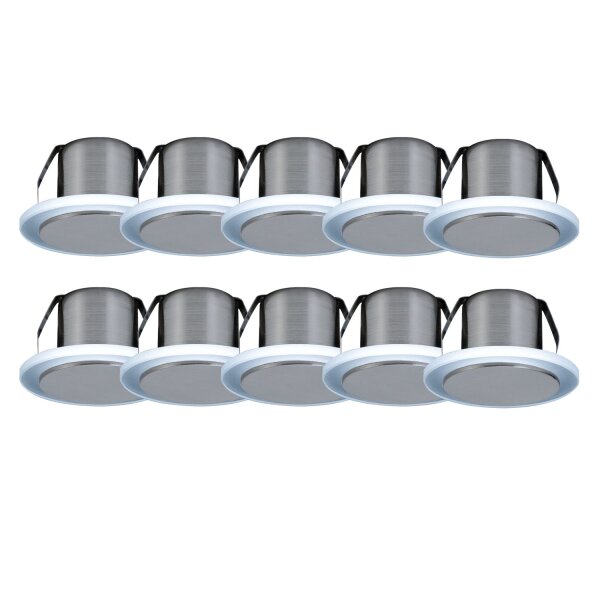 Paulmann Star Einbauleuchten Set LED Saturn 10x0,16W 12VA 35mm Satin Metall/Kunststoff