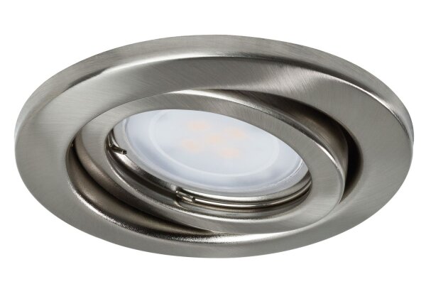Nice Price Basic Einbauleuchten Set schwenkbar LED 3x2,6W 230V GU10 51mm Eisen gebürstet/Metall