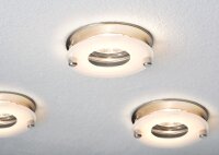 Paulmann Premium Einbauleuchten Set Level rund starr 3x35W 105VA 230/12V GU5,3 79mm Eisen gebürstet/satiniert/Kl