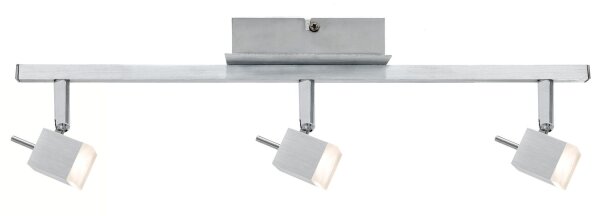 Paulmann Spotlights QuadLed Stange 3x3W Alu gebürstet 230V/12V Metall/Glas