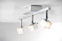 Paulmann Spotlights QuadLed Stange 3x3W Alu gebürstet 230V/12V Metall/Glas