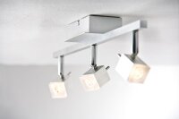 Paulmann Spotlights QuadLed Stange 3x3W Alu gebürstet 230V/12V Metall/Glas