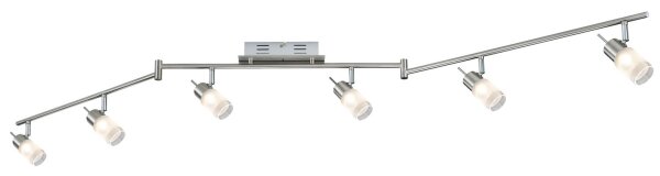 Paulmann Spotlights ZyLed Stange 6x3W Eisen gebürstet 230V/12V Metall/Glas