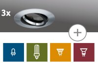 3er Set  Paulmann 2easy Premium Einbauleuchten Alu schwenkbar 51mm Alu gedeht