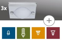 3er Spot-Set  Paulmann 2easy Premium Einbauleuchten  eckig IP65 starr 51mm satiniert/Chrom/Eisen gebürstet/Metall