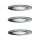 Paulmann Möbel Einbauleuchten Set Schutzglas strukt. 3x20W 70VA 230/12V G4 66mm Chrom/Stahlblech/Glas