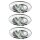 Paulmann Premium Einbauleuchten Set Power Flood LED 3x3W 10VA 230V 83mm Chrom/Alu Zink