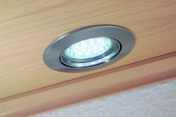 Paulmann Einbauleuchten schwenkbar LED 1W 230V GU10 51mm Eisen gebürstet Tageslichtweiß