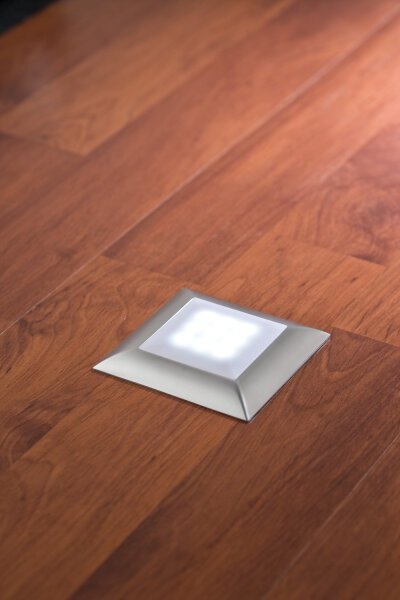 3x  Paulmann Profi Aufbauring rostfrei eckig UpDownlight Quadro LED 80mm Chrom matt/Alu