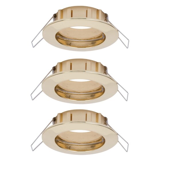 Paulmann 2easy Premium Einbauleuchten 3er Spot-Set IP44 starr 51mm Gold