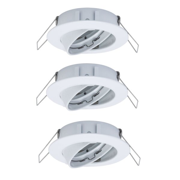 Paulmann 2easy Premium Einbauleuchten 3er Spot-Set schwenkbar 51mm Weiß