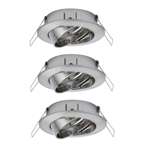 Paulmann 2easy Premium Einbauleuchten 3er Spot-Set schwenkbar 51mm Eisen gebürstet