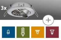 Paulmann 2easy Premium Einbauleuchten 3er Spot-Set schwenkbar 51mm Eisen gebürstet