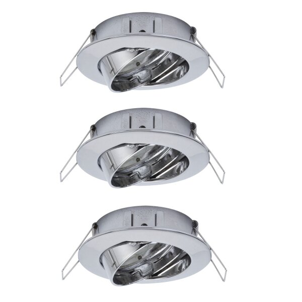 Paulmann 2easy Premium Einbauleuchten 3er Spot-Set schwenkbar 51mm Chrom