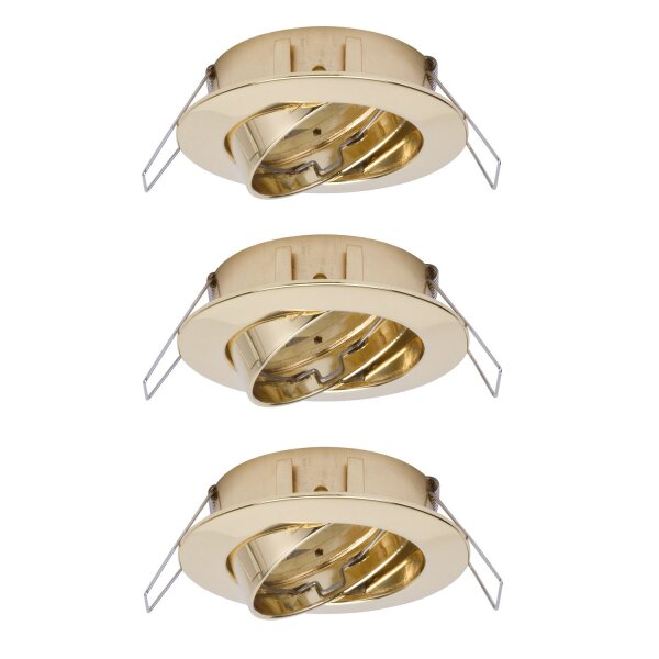 Paulmann 2easy Premium Einbauleuchten 3er Spot-Set schwenkbar 51mm Gold