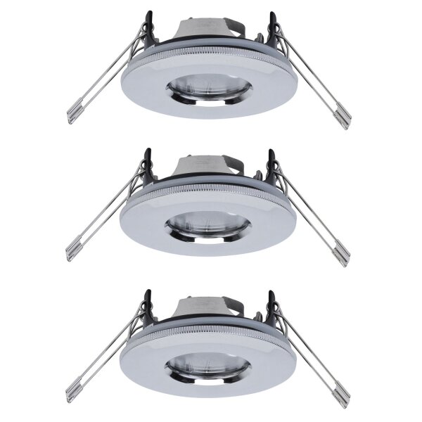 10 x Paulmann Einbauleuchtenn Einbaustrahler Set Premium Line starr Silber IP65 inkl. GU10 Sockel