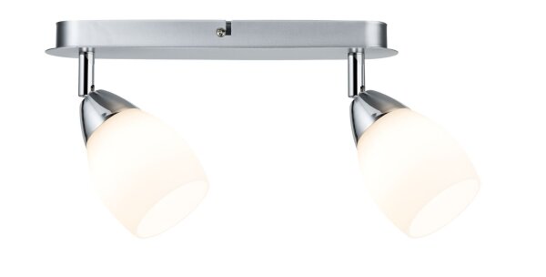 Paulmann Spotlights WolbaLED Balken 2x3W GU10 230V Chrom matt Metall/Glas