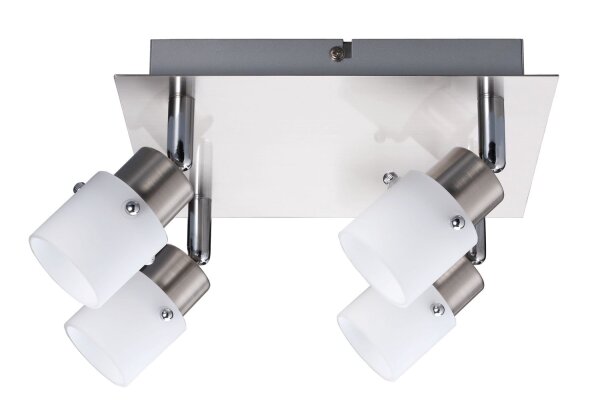 Nice Price Nice Price Spotlights Rondell 4x40W G9 Eisen gebürstet/Opal 230V Metall/Glas