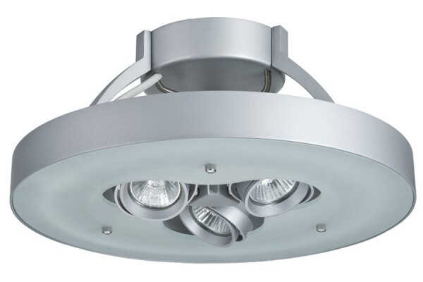 Paulmann WallCeiling Frisco DL max.40W T5 3x35W GU10 Chrom matt/Satin 230V Metall/Glas