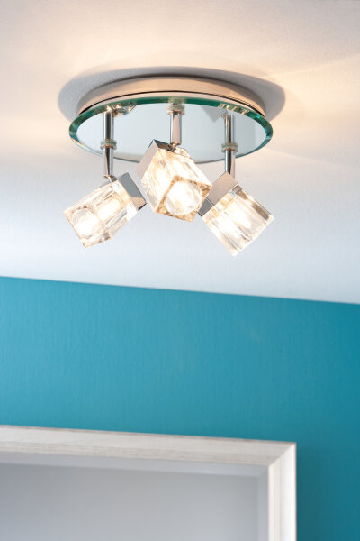 Paulmann WallCeiling Trabani IP44 3x20W G9 Chrom/Transparent 230V Metall/Glas