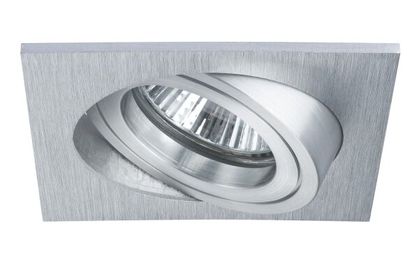 Paulmann Premium Einbauleuchten Drilled Alu eckig schwenkbar max.40W 230V GU10 51mm Alu gebürstet