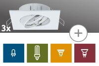 3er Spot-Set  Paulmann Premium Einbauleuchten Quadro schwenkbar 51mm Weiß matt
