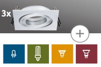 3x Paulmann Premium Einbauleuchten Quadro schwenkbar 51mm Alu gebürstet