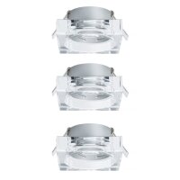3er Set  Paulmann Premium Einbauleuchten Glas Quadro...