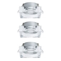 3er Set  Paulmann Premium Einbauleuchten Glas Quadro...