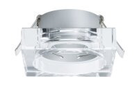 3er Set  Paulmann Premium Einbauleuchten Glas Quadro starr 51mm Klar/Glas