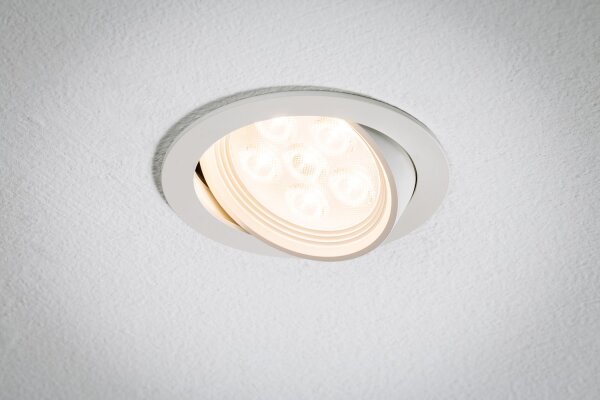 Paulmann Premium Einbauleuchten Albina schwenkbar LED 1x7,2W 350mA 125mm Weiß matt/Alu