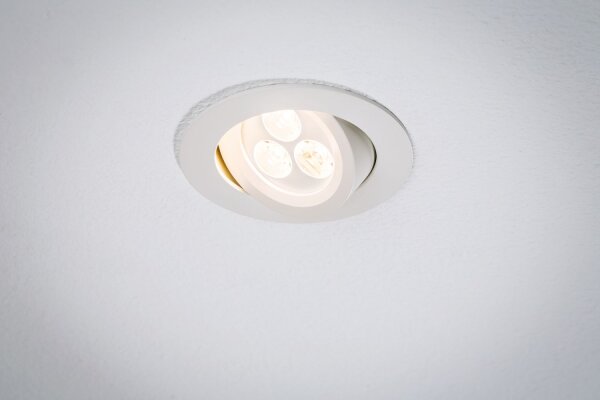 Paulmann Premium Einbauleuchten Snowy schwenkbar LED 1x3,6W 350mA 95mm Weiß matt/Alu