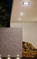 Paulmann Premium Einbauleuchten Set Panel IP44 eckig LED 1x11W 2700K 230V Alu gebürstet/Sat Alu/Kunststoff