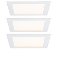 3 x Paulmann Premium Einbauleuchten Set Panel eckig LED...