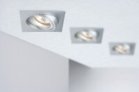 Paulmann Premium Einbauleuchten Drilled Alu eckig schwenkbar max.1x40W 230/12V GU5,3 51mm Alu gebürstet