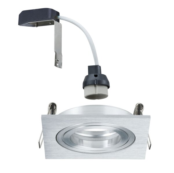 Paulmann Premium Einbauleuchten Drilled Alu eckig schwenkbar max.1x40W 230V GU10 51mm Alu gebürstet