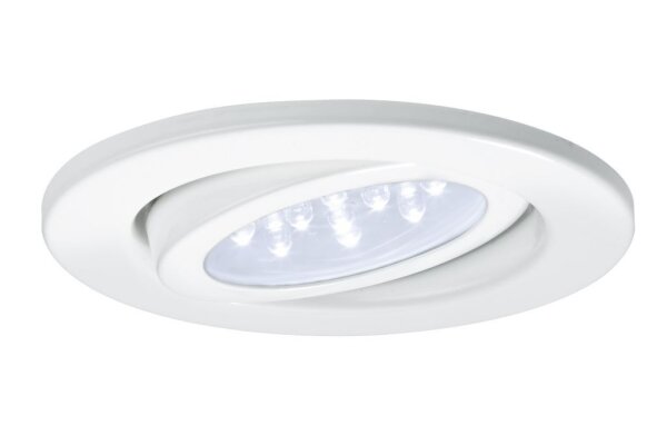 Nice Price Basic Einbauleuchten Set schwenkbar LED 3x0,8W 230V 51mm Weiß/Metall