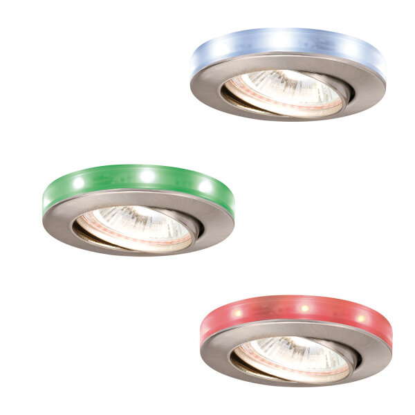 Paulmann Star Einbauleuchten Set schwenkbar mit LED Sternenring RGB 3x20W 230/12V GU5,3 2W Eisen geb