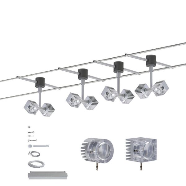 Paulmann Wire System Light&Easy Spot GEO Flex max. 1x3W Chrom matt Metall