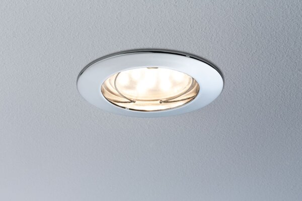 Paulmann Premium Einbauleuchten Set Coin klar rund starr LED 1x6,8W 2700K 230V 51mm Chrom/Alu Zink
