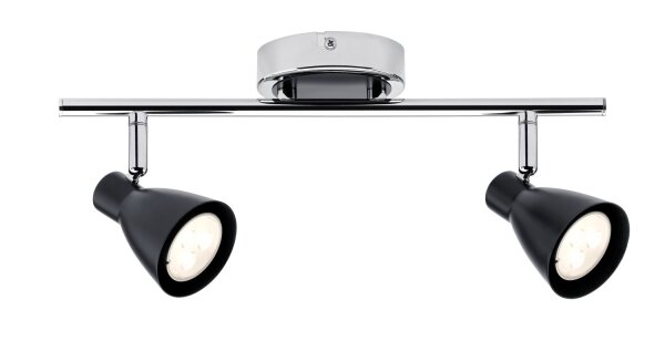 Paulmann Deckenlampe Spotlight 2Simple LED 2 x 3,5W GU10 230V Schwarz Silber