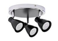 Paulmann Deckenleuchte Spotlight 2Simple LED 3x3,5W GU10 230V Schwarz Chrom