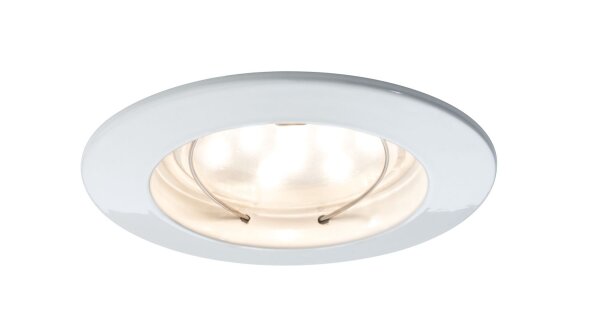 Paulmann Premium Einbauleuchten Set Coin klar rund starr LED 3x6,8W 2700K 230V 51mm Weiß matt/Alu Zink