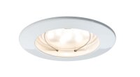 Paulmann Premium Einbauleuchten Set Coin klar rund starr LED 3x6,8W 2700K 230V 51mm Weiß matt/Alu Zink