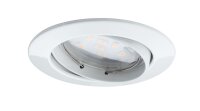 Paulmann Premium Einbauleuchten Set Coin klar rund schwenkbar LED 3x6,8W 2700K 230V 51mm Weiß matt/Alu Zink