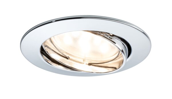 Paulmann Premium Einbauleuchten Set Coin klar rund schwenkbar LED 3x6,8W 2700K 230V 51mm Chrom/Alu Zink