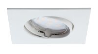 Paulmann Premium Einbauleuchten Set Coin klar eckig schwenkbar LED 3x6,8W 2700K 230V 51mm Weiß matt/Alu Zink